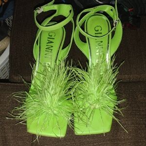 Gianni Bini Green Feathered Heels